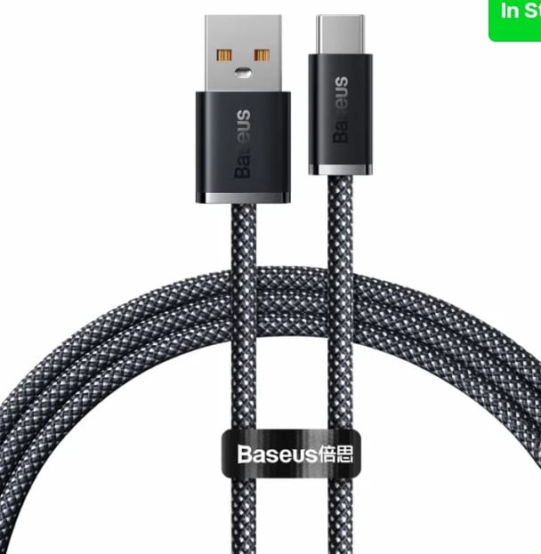 Baseus Tungsten USB to Type-C 100W 2M Gold Fast Charging Data Cable Black