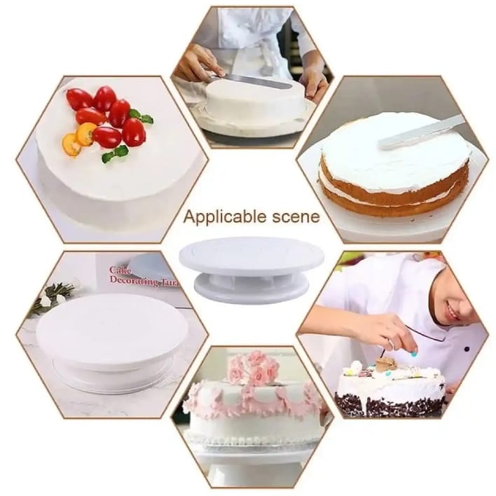 11 Inch Rotating Cake Turntable/Decorating Scraper Cake Turn Table Stand Baking Tool
