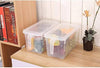 Toxen Plastic Refrigerator Organizer Container Square Handle Food Storage Organizer Boxes - Clear with Lid, Handle and 3 Smaller Bins Multicolour