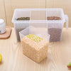 Toxen Plastic Refrigerator Organizer Container Square Handle Food Storage Organizer Boxes - Clear with Lid, Handle and 3 Smaller Bins Multicolour