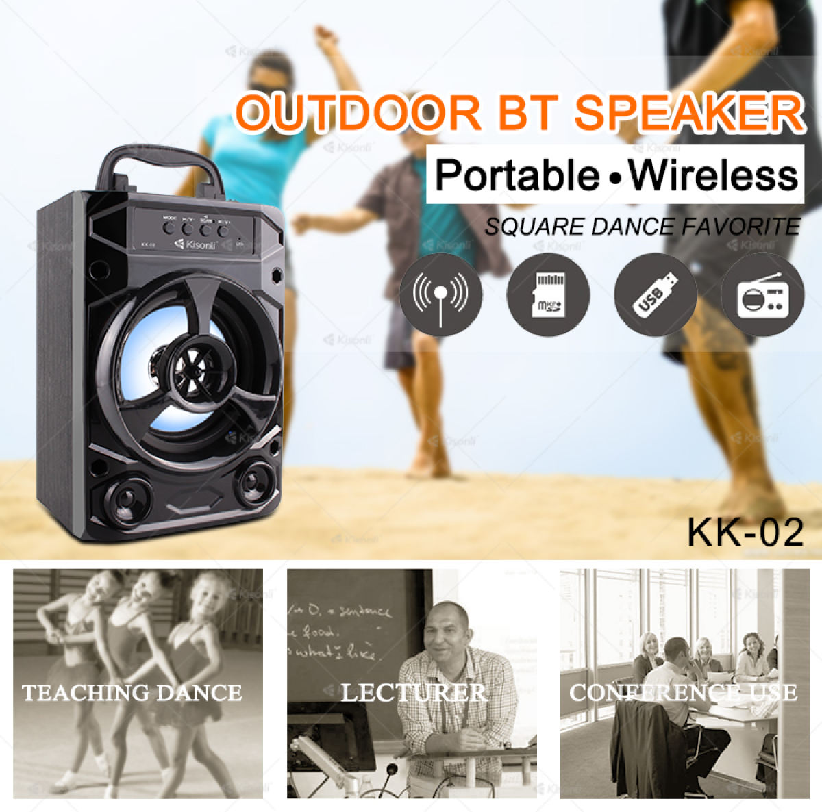 Kisonli KK-02 Wireless Bluetooth Speaker Phone Holder