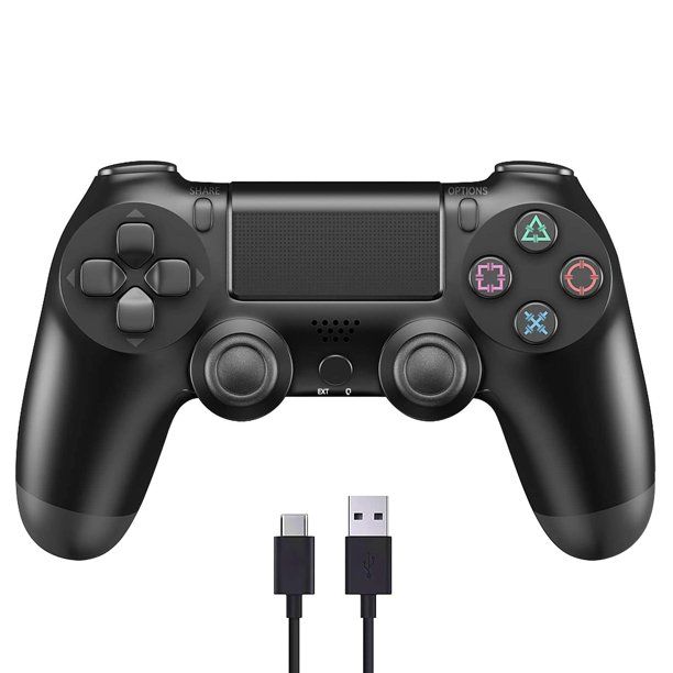 JET BLACK Dualshock4 Wireless Game Controller – Controller – Wireless controller – Black Wireless controller