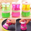 Creative Plastic Kitchen Washing Utensils Pot Dish Brush With Washing Up Liquids Soap Dispenser