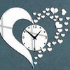 Heart Shape Acrylic Wall Clocks (SLIVER)