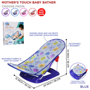 Bather With Head Rest Cushion Infant Folding Bath Seat Bath Support for Use in the Sink or Bathtub Includes 2 Reclining Positions
