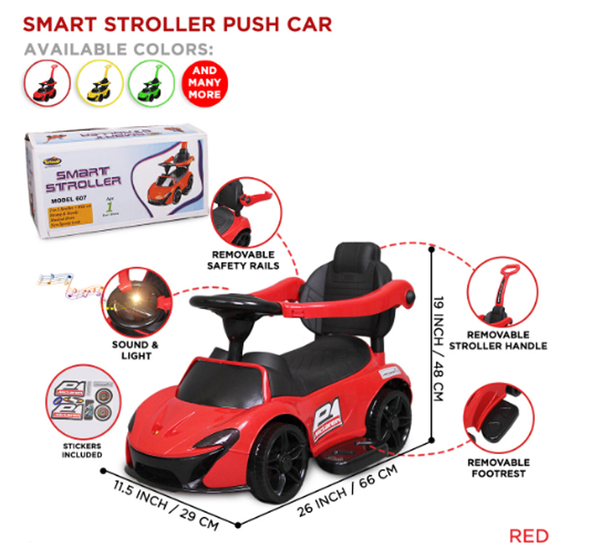 Mclaren Smart Stroller Ride On Push Car For Kids – Car – Push car - Baby car - Kids car - Smart Stroller – Baby Smart stroller – Baby push car - Kids push car