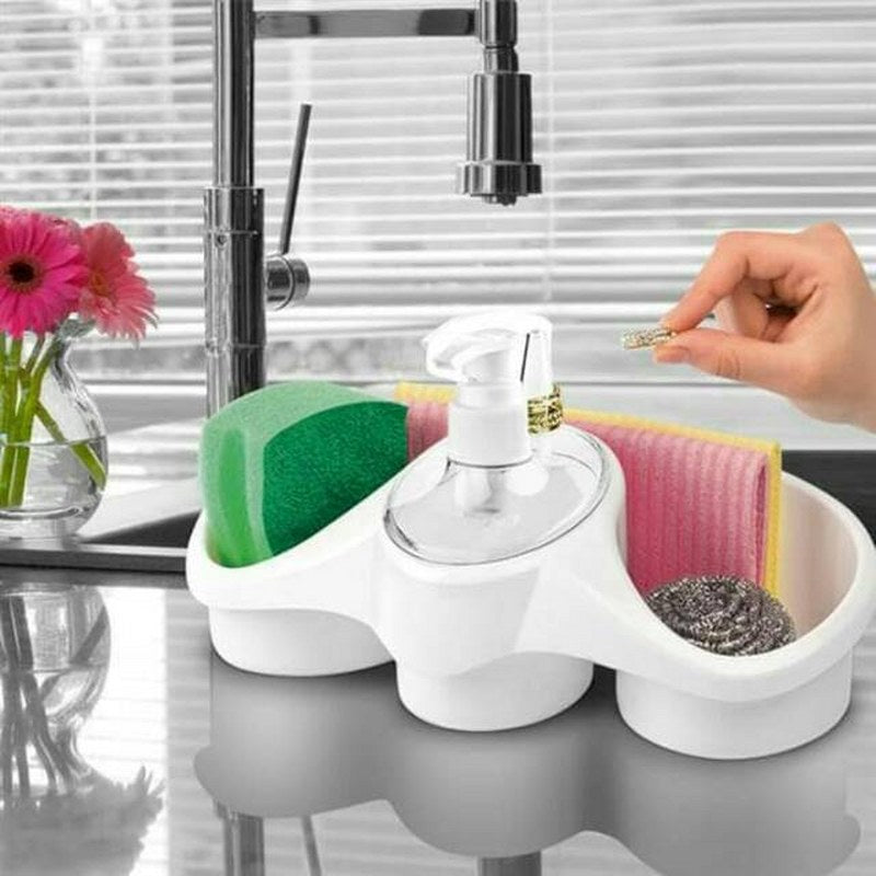 3 In 1 Soap Dispenser And Sponge Holder - Sponge Holder - Multipurpose Sponge Holder - Multipurpose soap and sponge holder