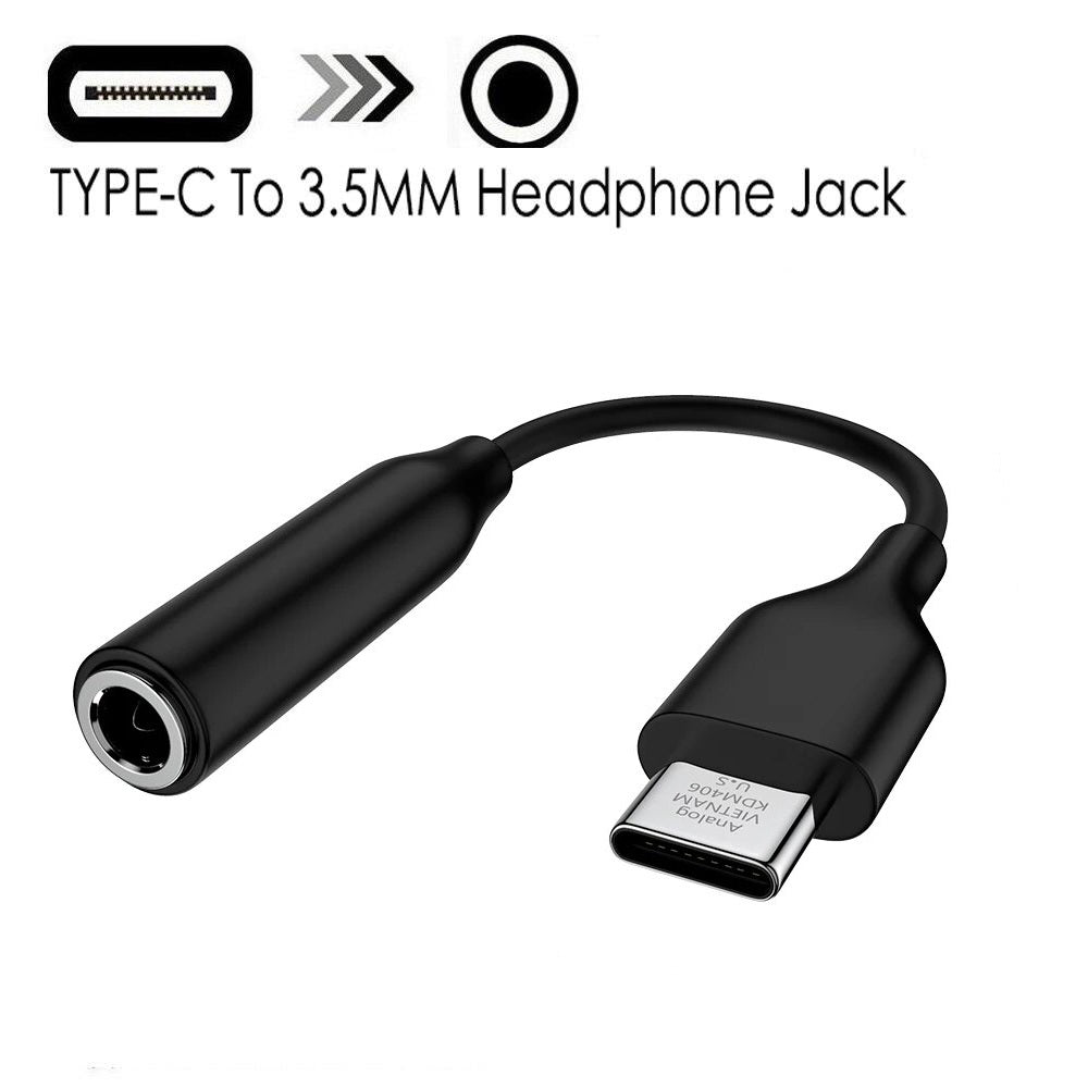 USB Type C To 3.5mm Earphone Jack Adapter Converter Aux Audio Cable