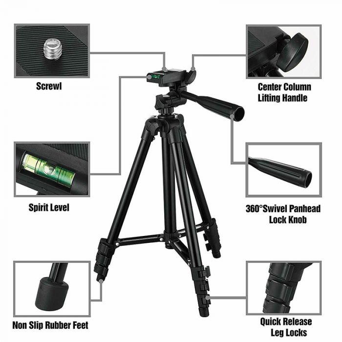Aluminum Tripod 3120 for Mobile and Camera Universal with Bag & Mobile holder