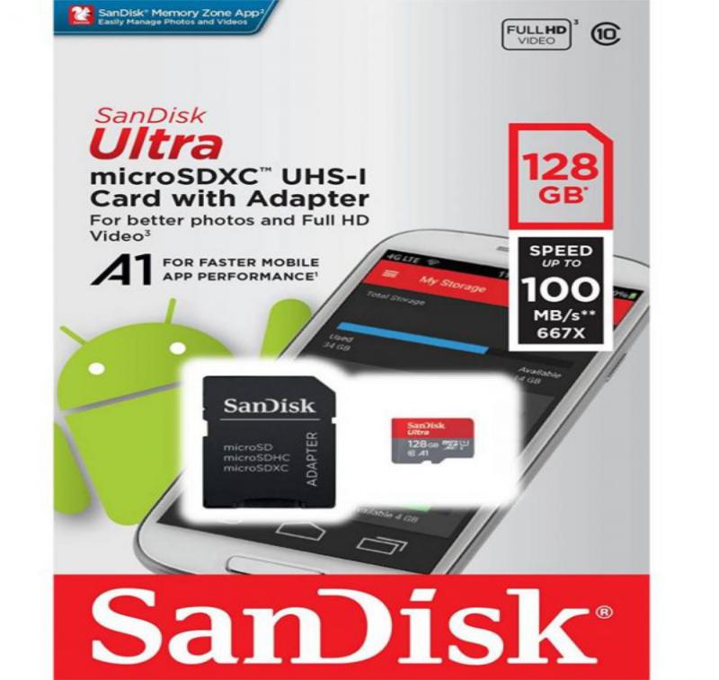 SanDisk 128GB A1 Class 10 microSDXC Memory Card High Quality
