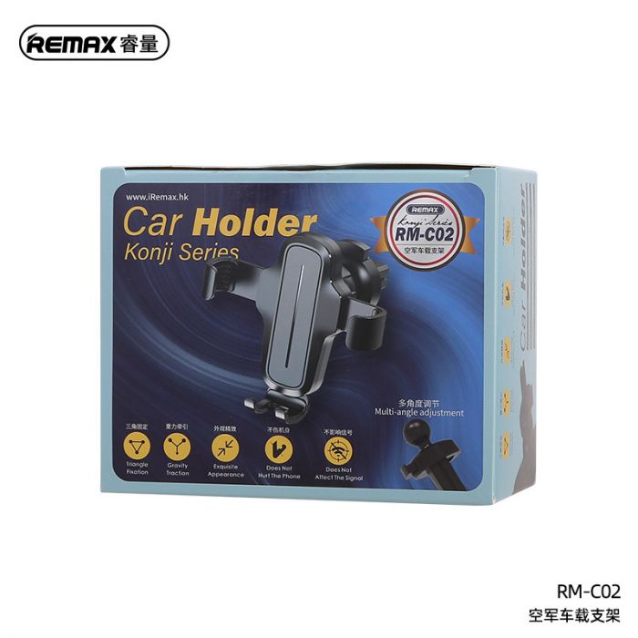 Remax RM-C02 Konji Series Mini Size 360 Stable Air Vent Car Mount Stable Gripping Phone Holder