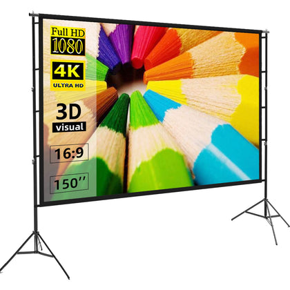 Projector screen 150 inch Tripod potable double stand 8x10 Feet 4:3MW Speed-X - Projector