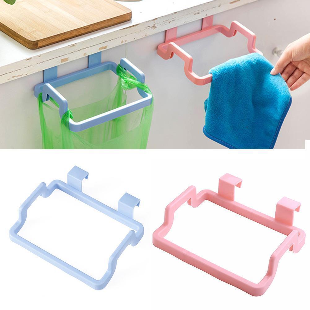 Hanging Trash Garbage Rubbish Kitchen Carrier Bag Bin Holder Plastic Hanger  - Hanger - Garbage bag holder