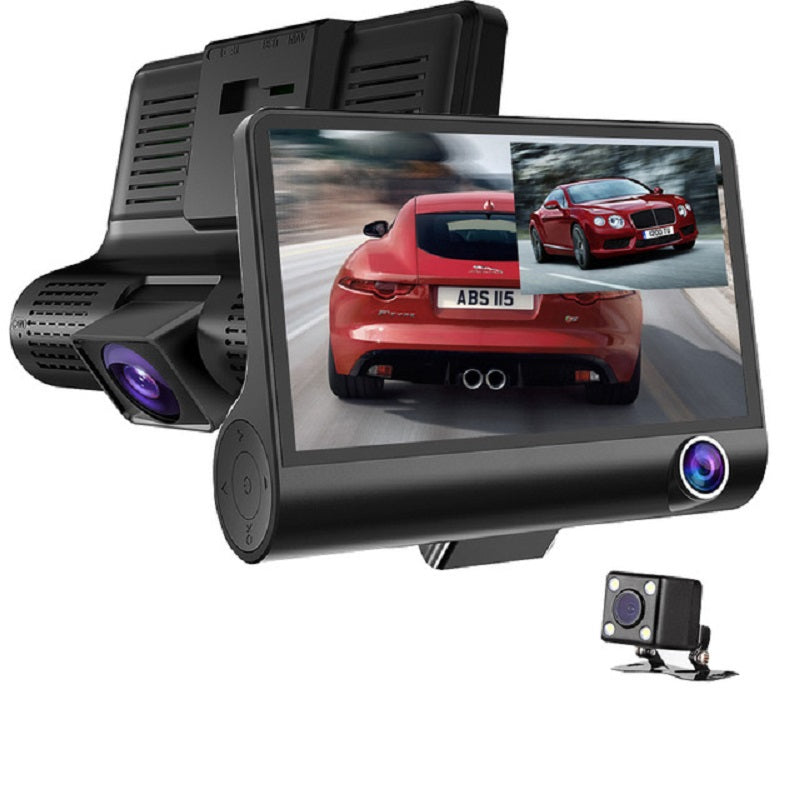 1pc 3 Lens 1080P Car Dashcam 2 Inch Mini Car Black Box G-Sensor Video  Recording With Type C Port
